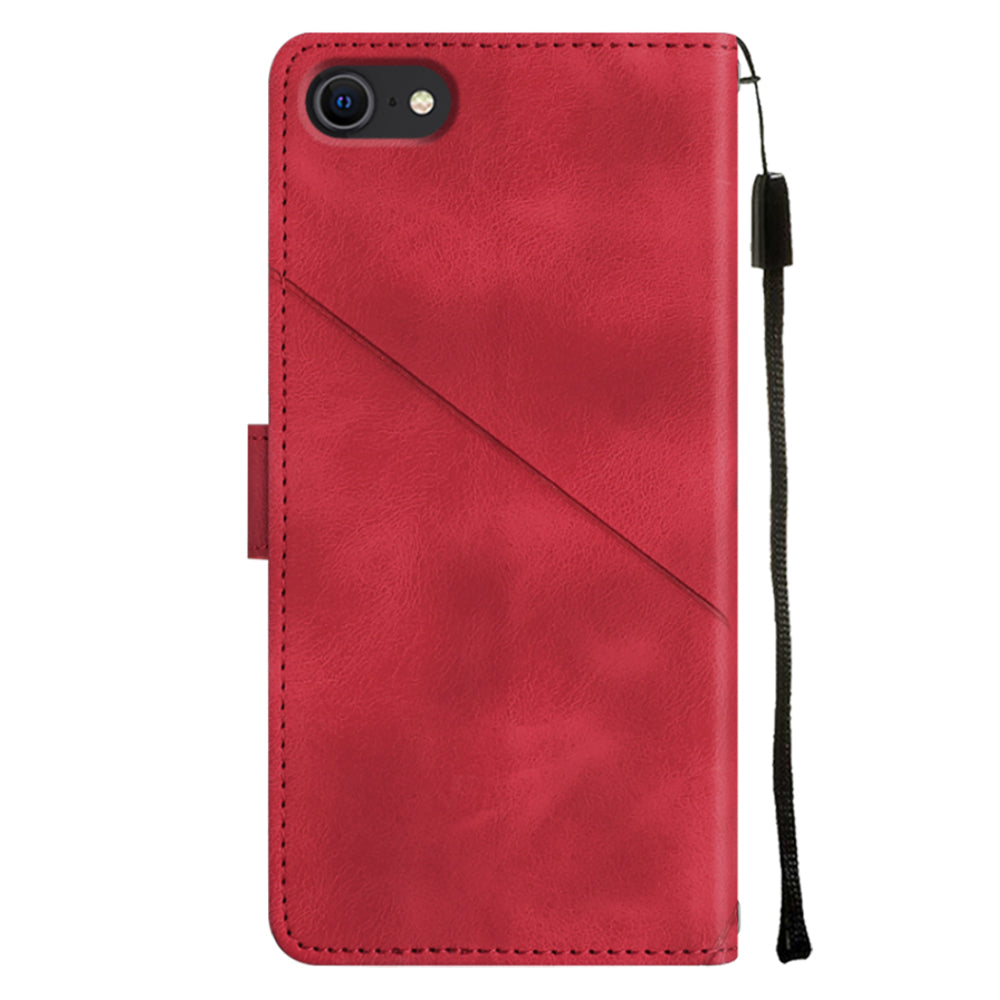 PT005 YB Imprinting Series-6 Leather Case for iPhone 7 8 SE (2020) SE (2022) Anti-scratch Flip Stand Wallet Cover PT005 YB Imprinting Series-6 Leather Case for iPhone 7 8 SE (2020) SE (2022) Anti-scratch Flip Stand Wallet Cover
